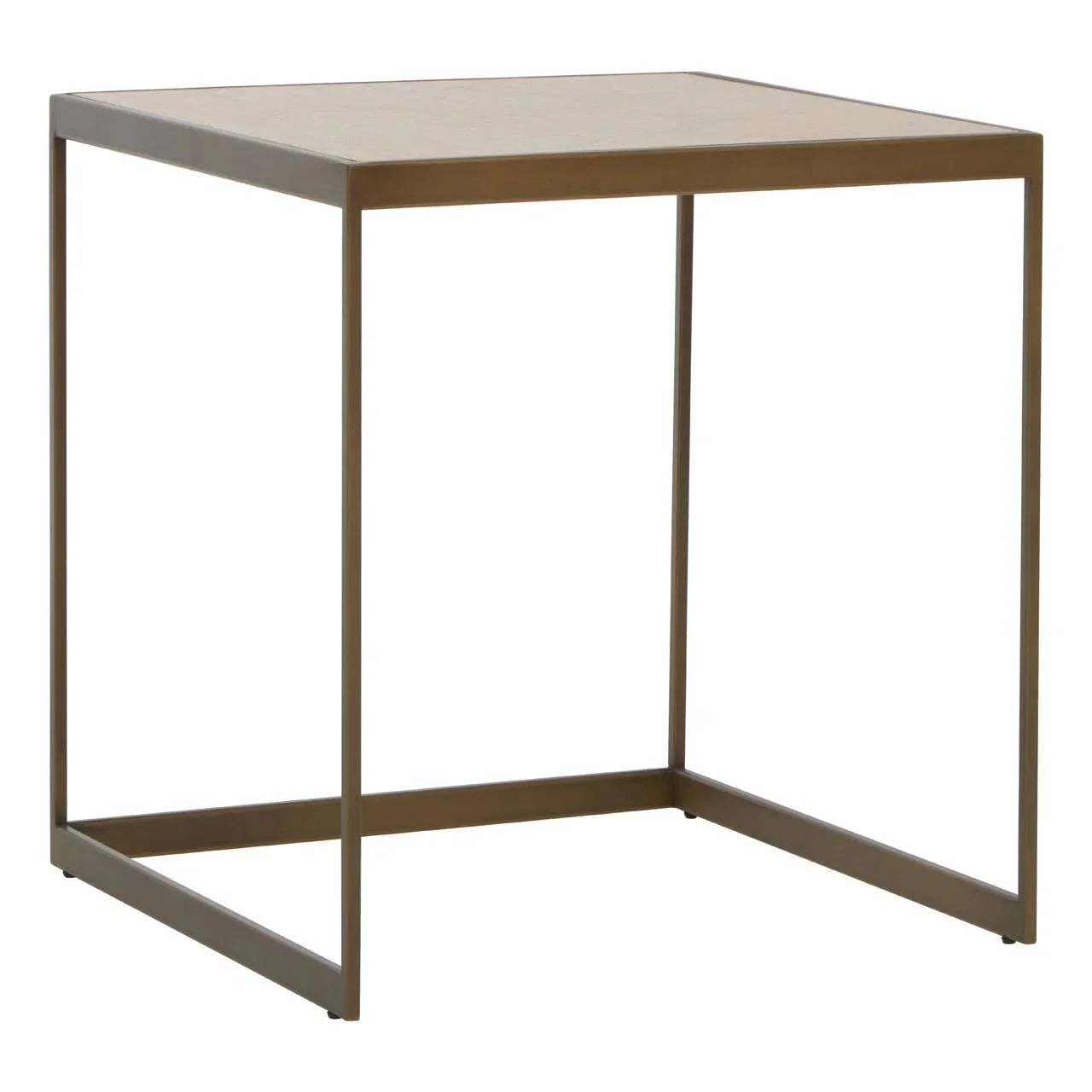 Elegant Oak Steel End Table