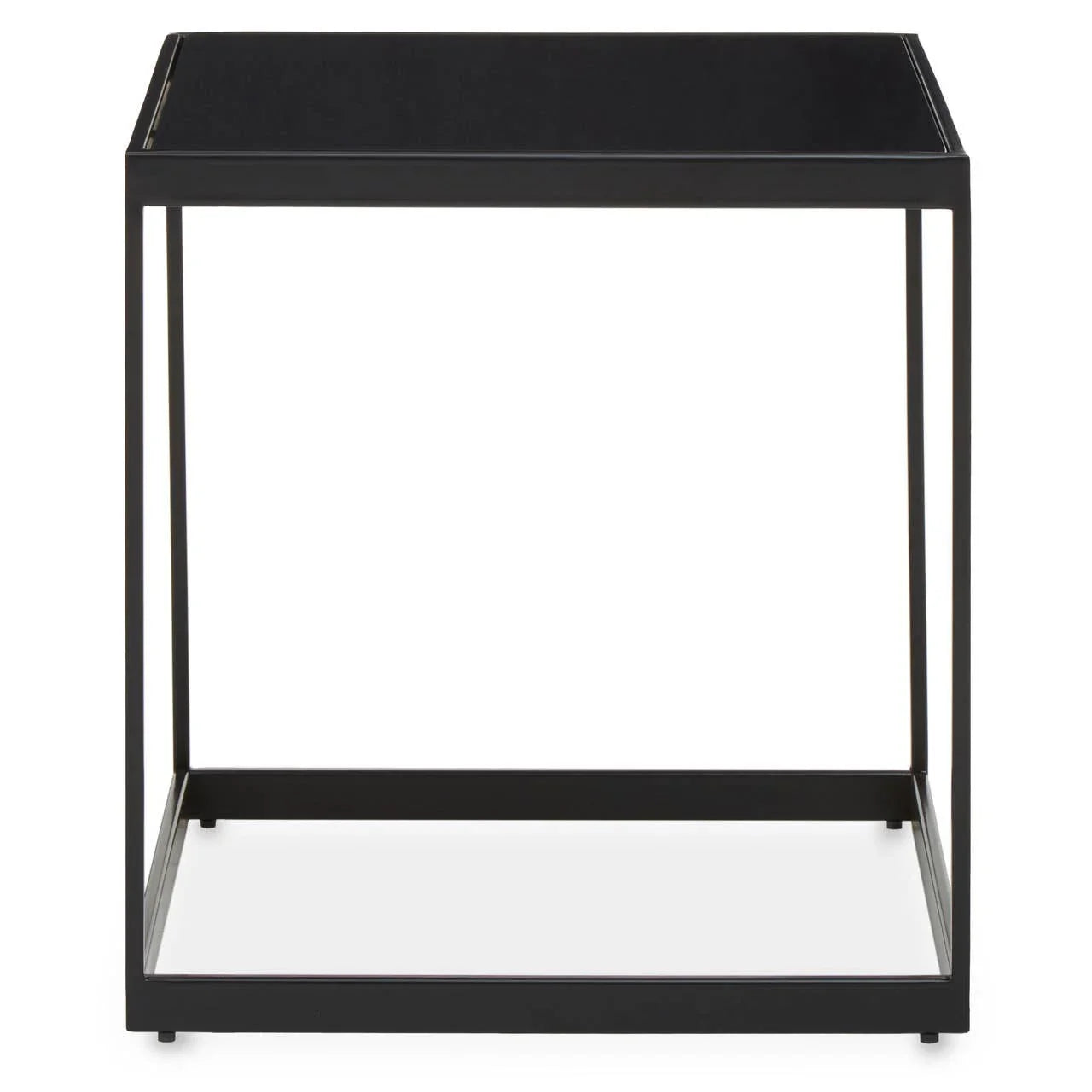 Matte Black Marble End Table