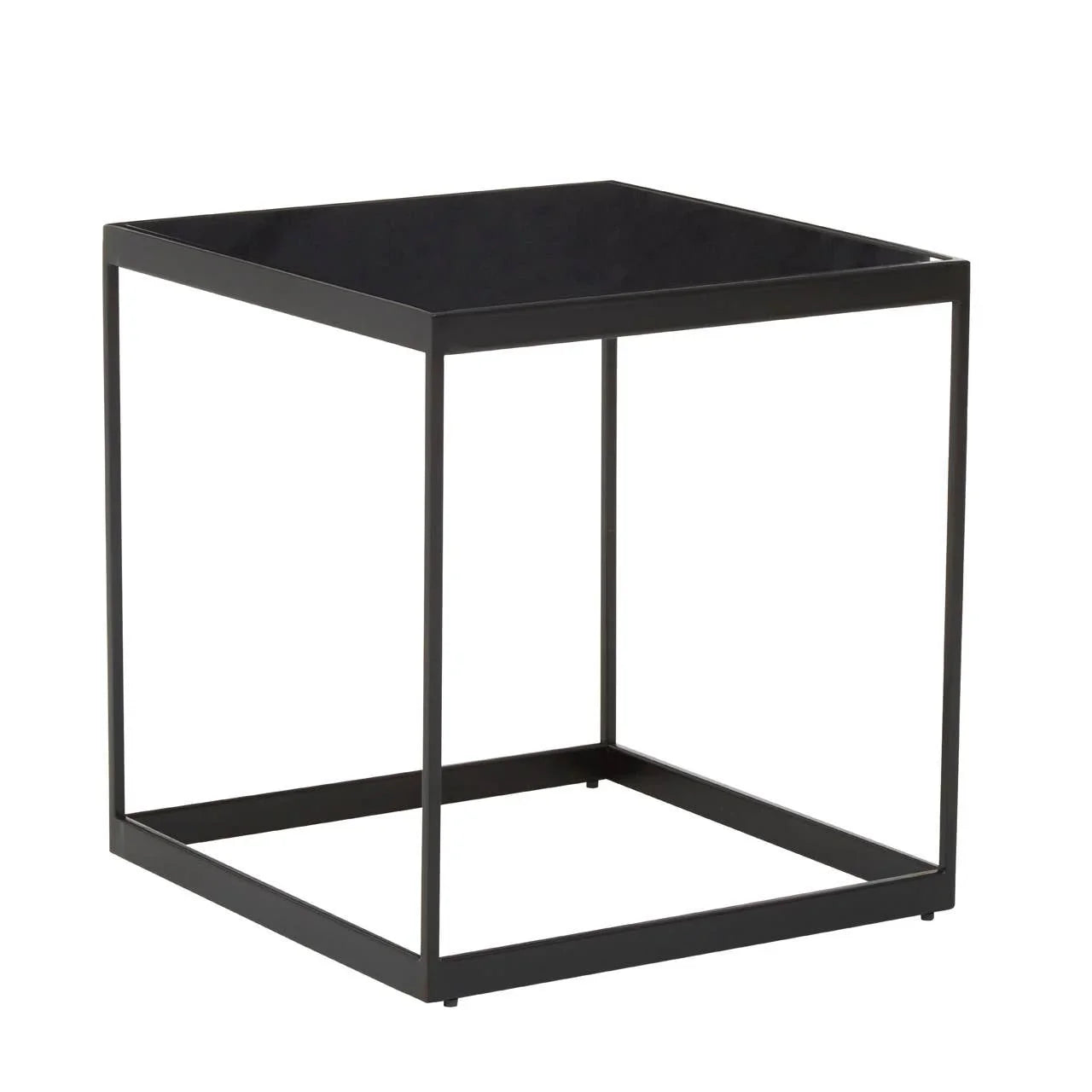 Matte Black Marble End Table