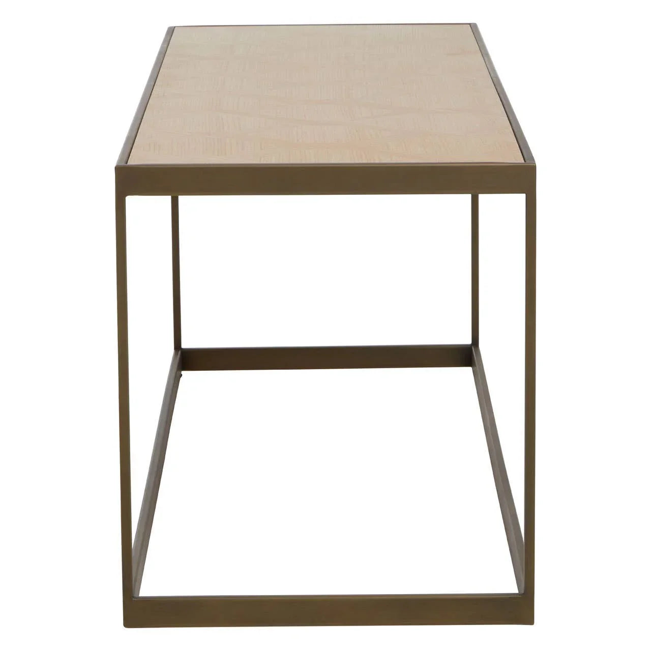 Brown Wood Steel Coffee Table