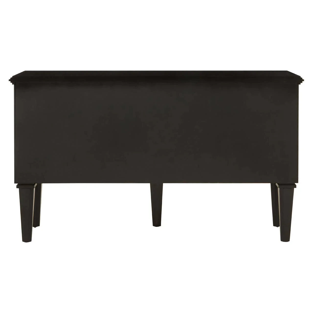 Reflective Elegance Telese Black Finish Sideboard with Circular Lattice Overlay