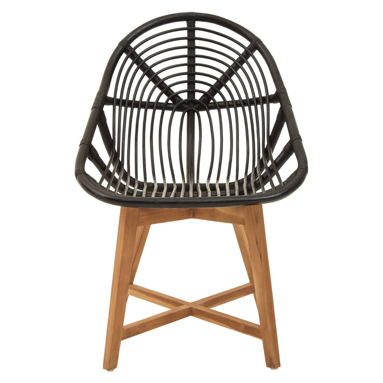 Modern Rattan Teak Accent Chair