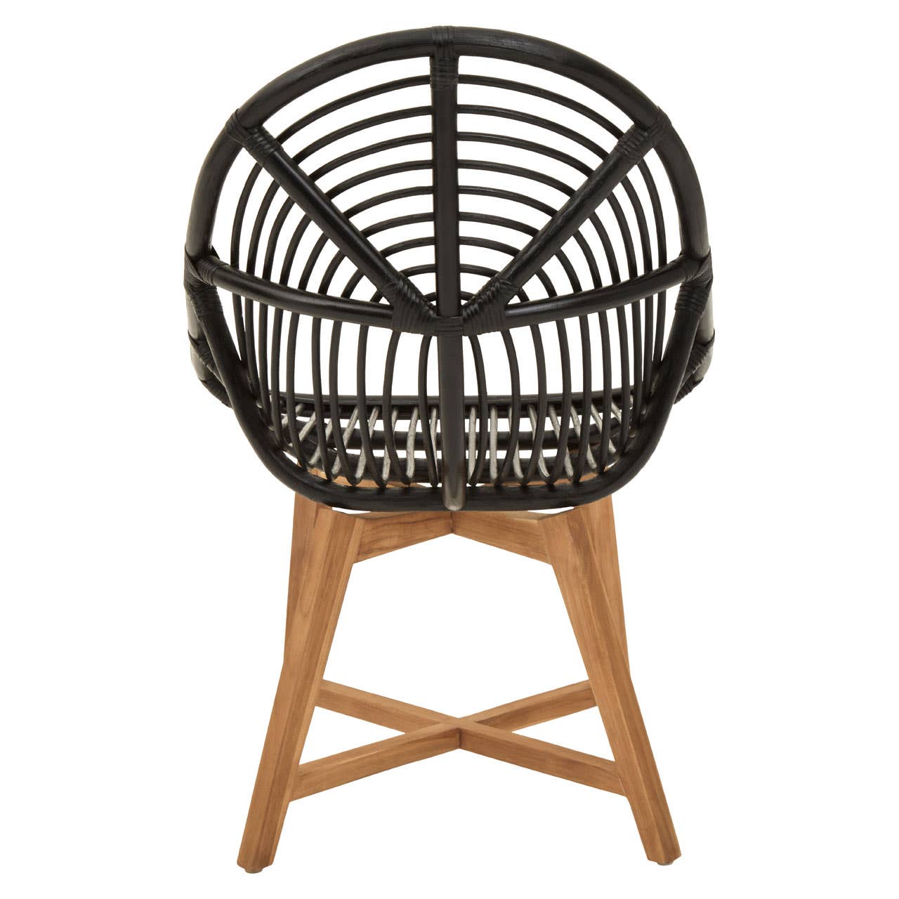 Modern Rattan Teak Accent Chair