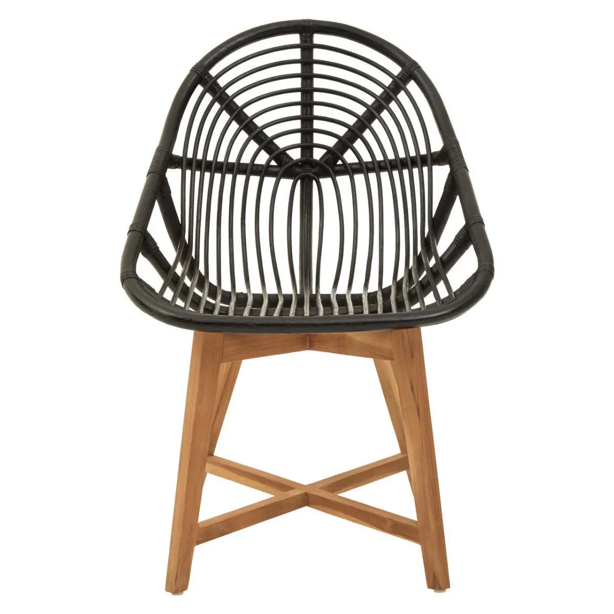 Modern Rattan Teak Accent Chair