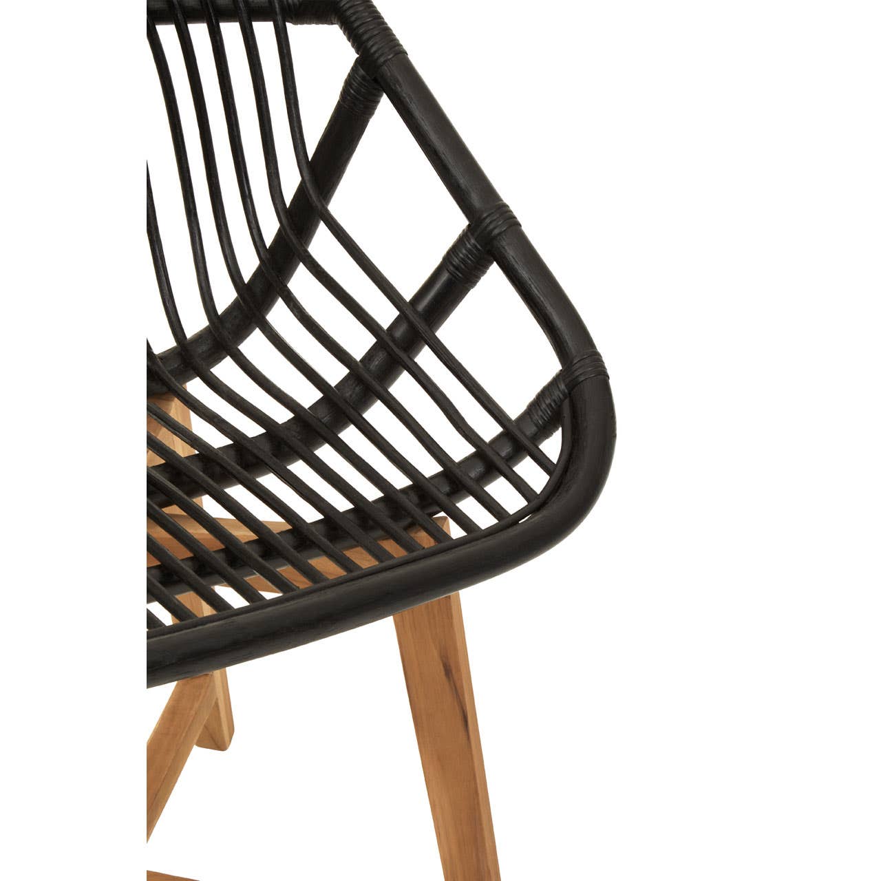 Modern Rattan Teak Accent Chair