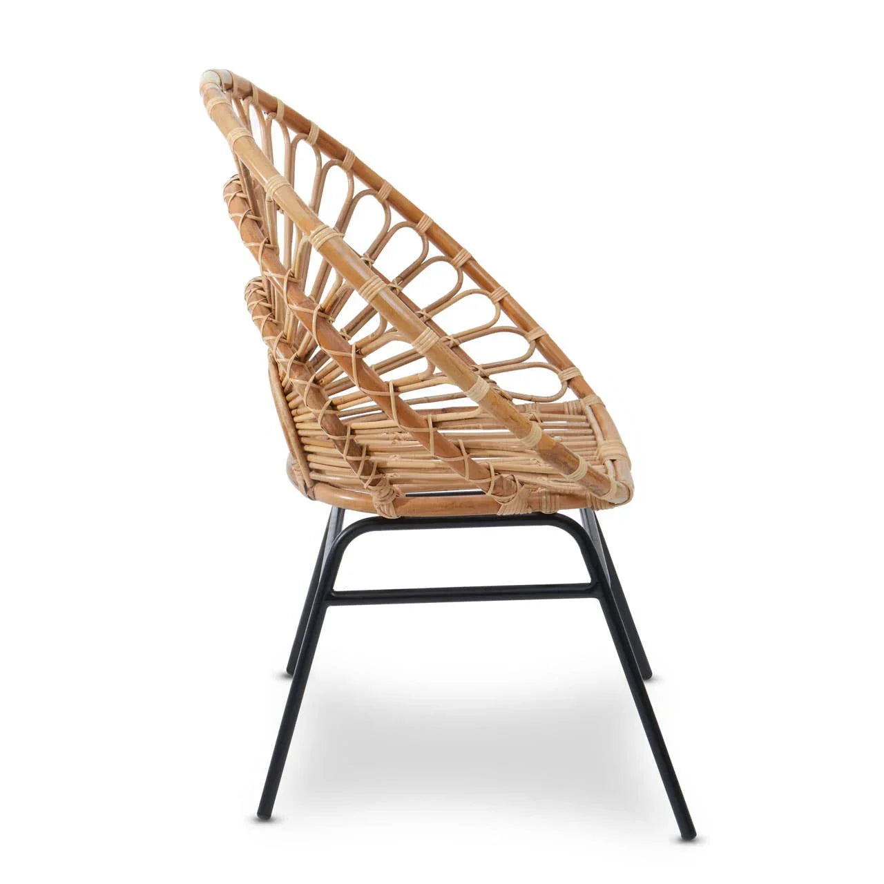 Retro Flared Rattan Accent Chair