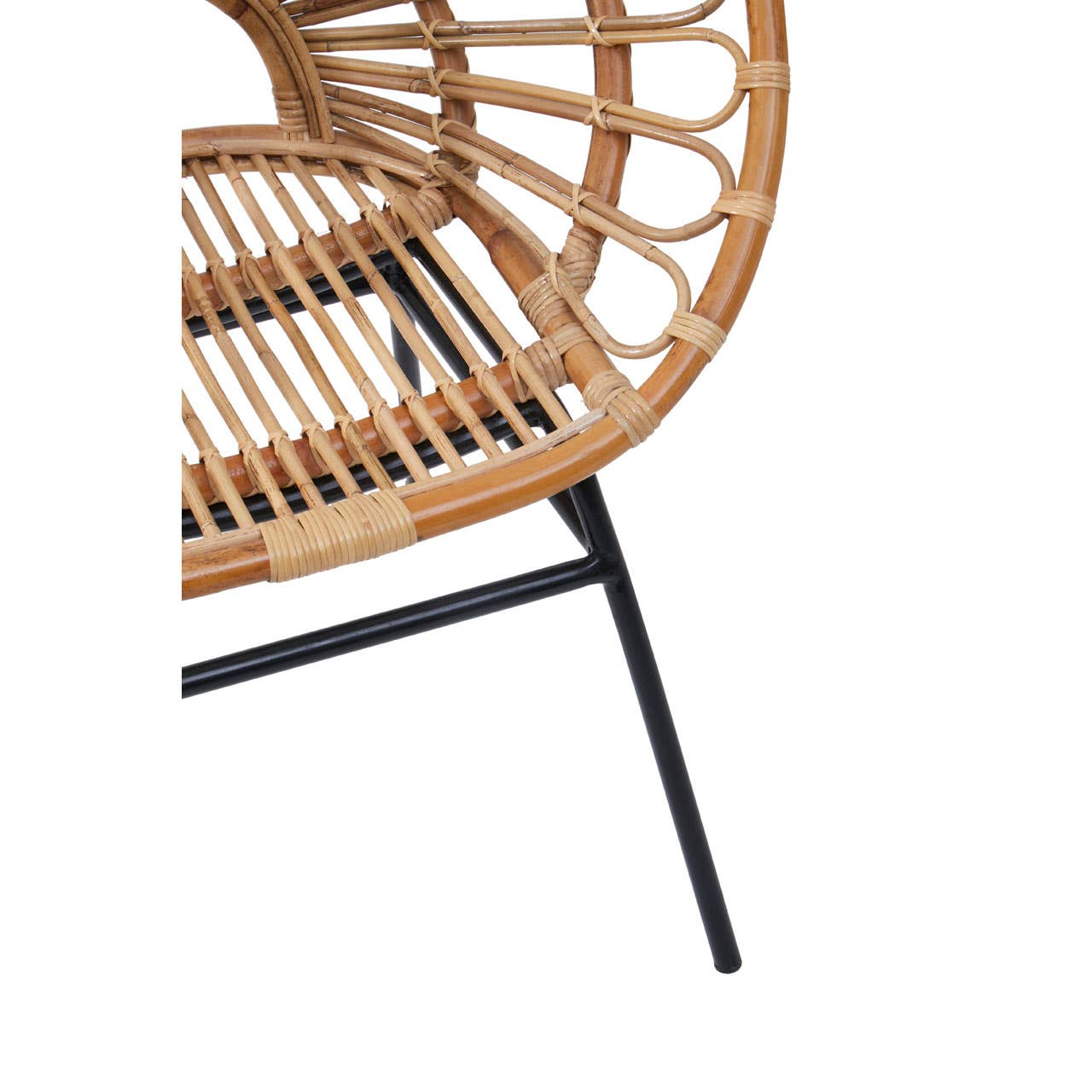 Retro Flared Rattan Accent Chair