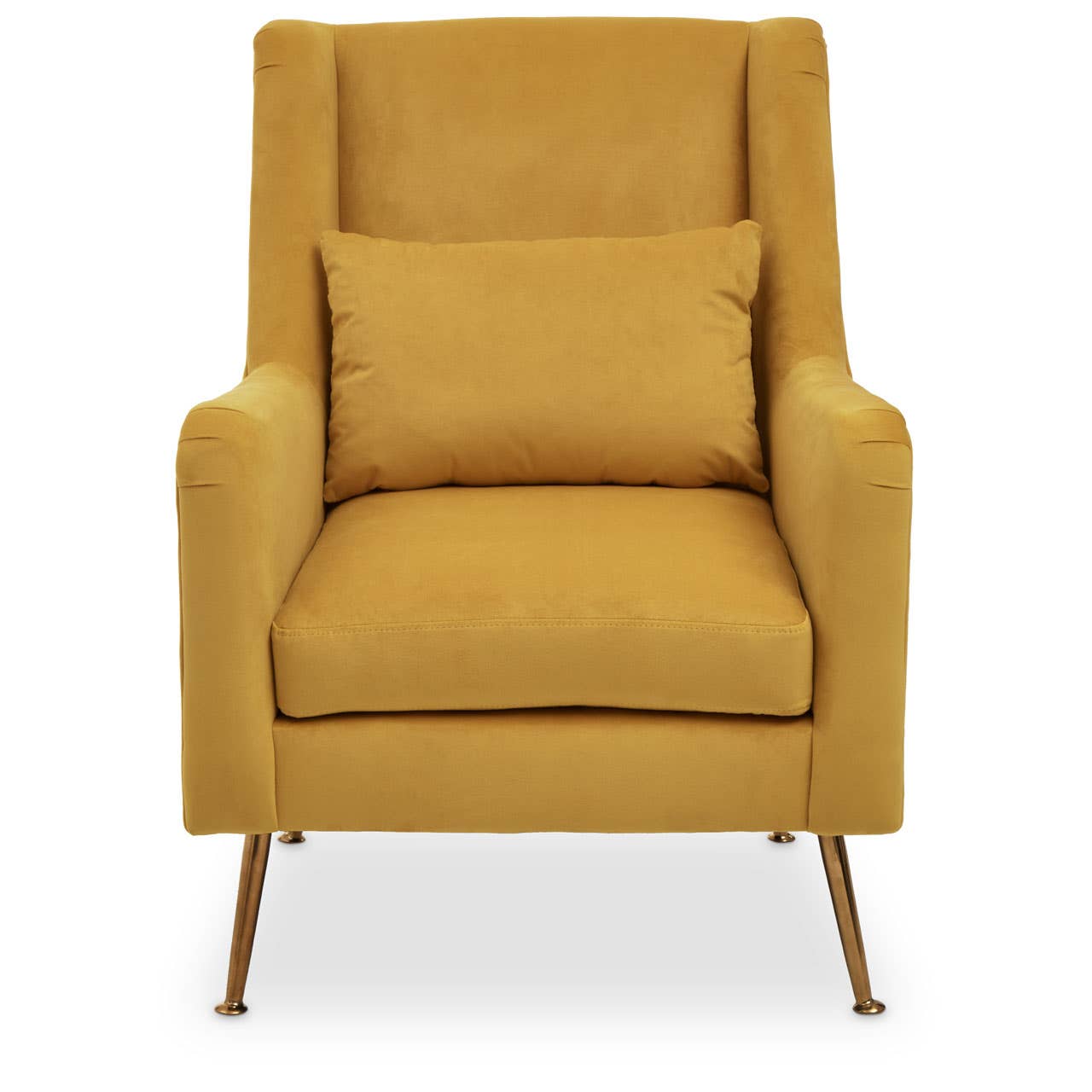 Luxe Yellow Velvet Accent Chair