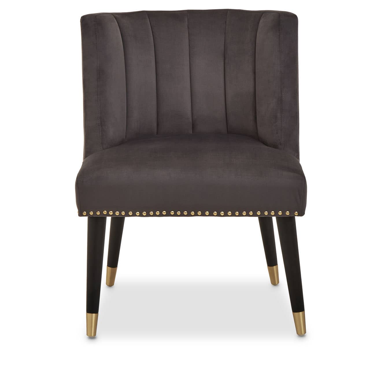 Luxe Grey Velvet Accent Chair