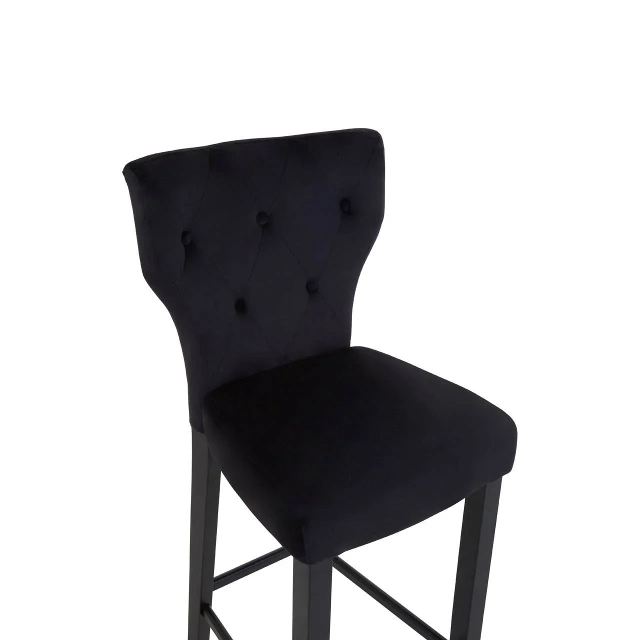 Sleek Black Upholstered Barstool