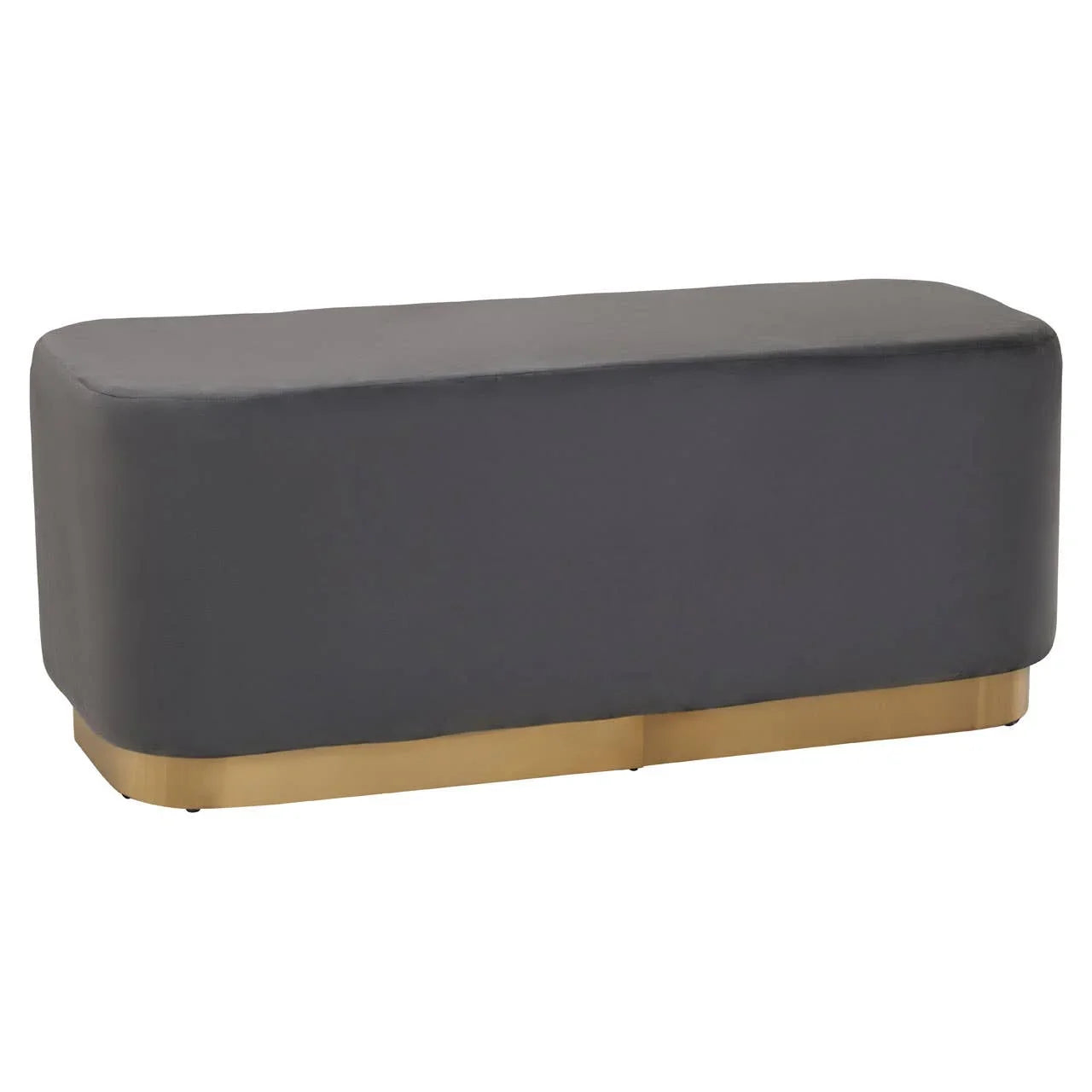 Luxe Grey Velvet Gold Bench