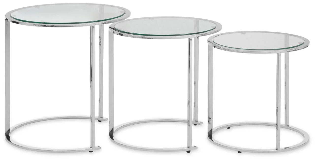 Graceful Silver Nesting Tables