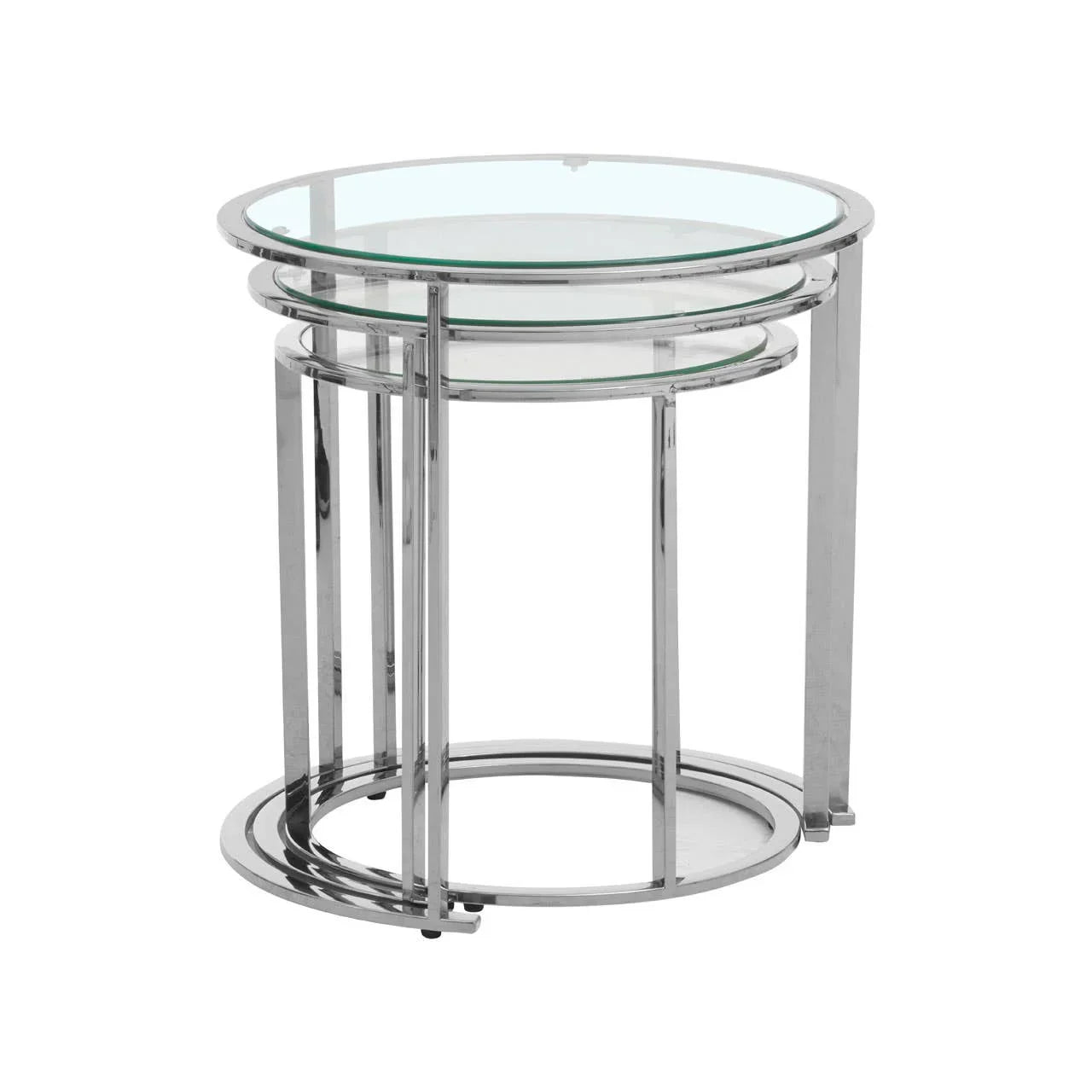 Graceful Silver Nesting Tables