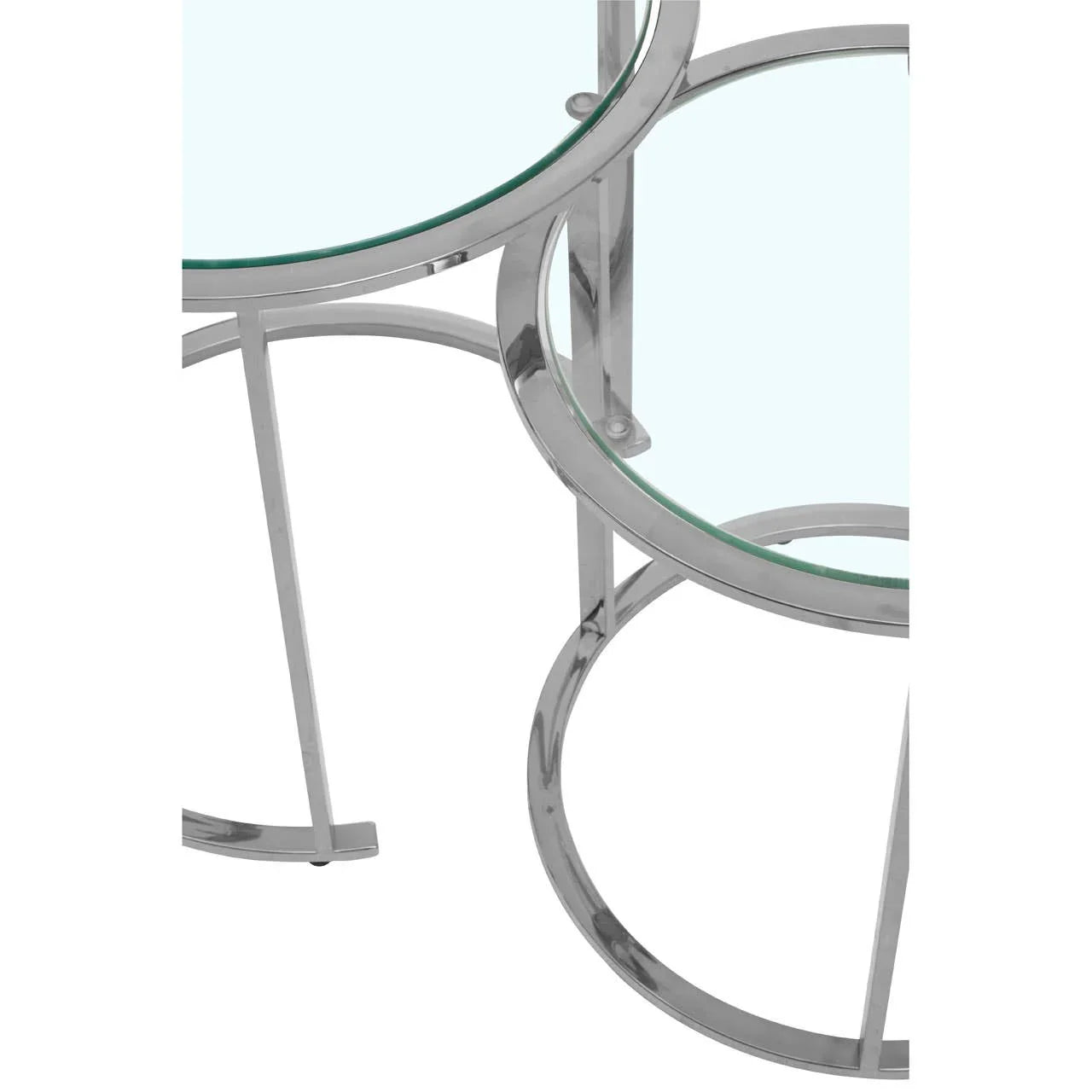 Graceful Silver Nesting Tables