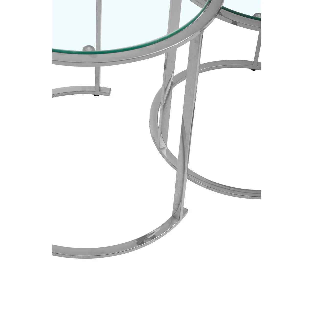 Graceful Silver Nesting Tables