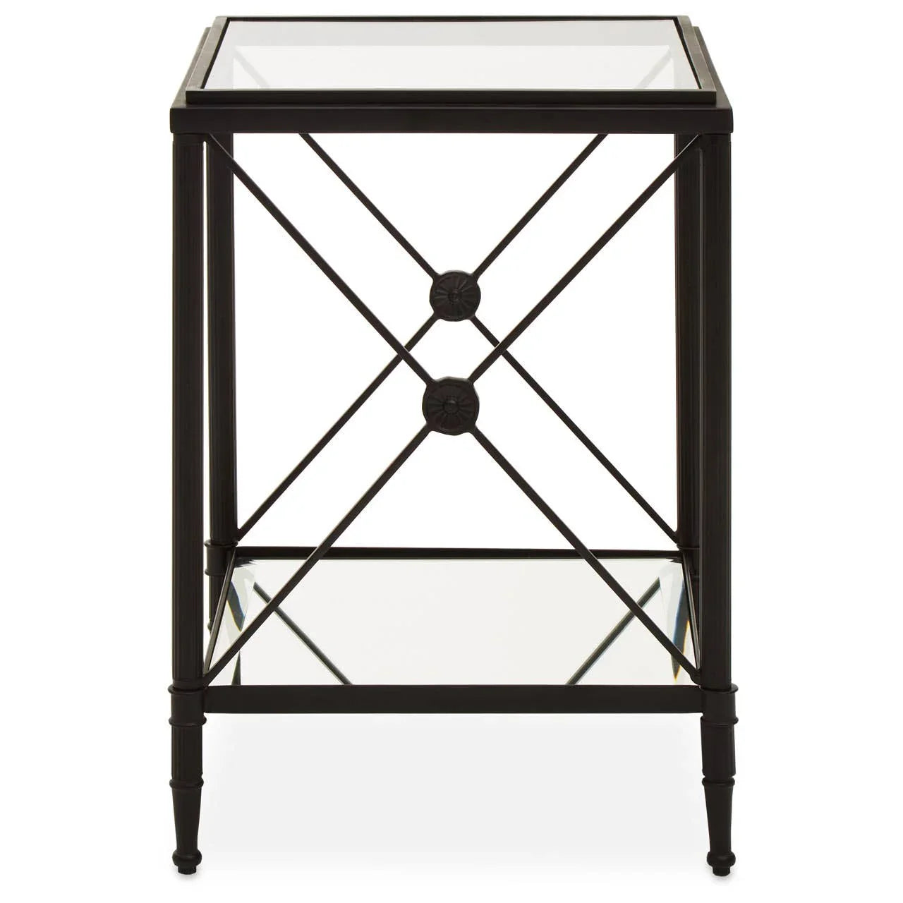 Square Black Glass Side Table