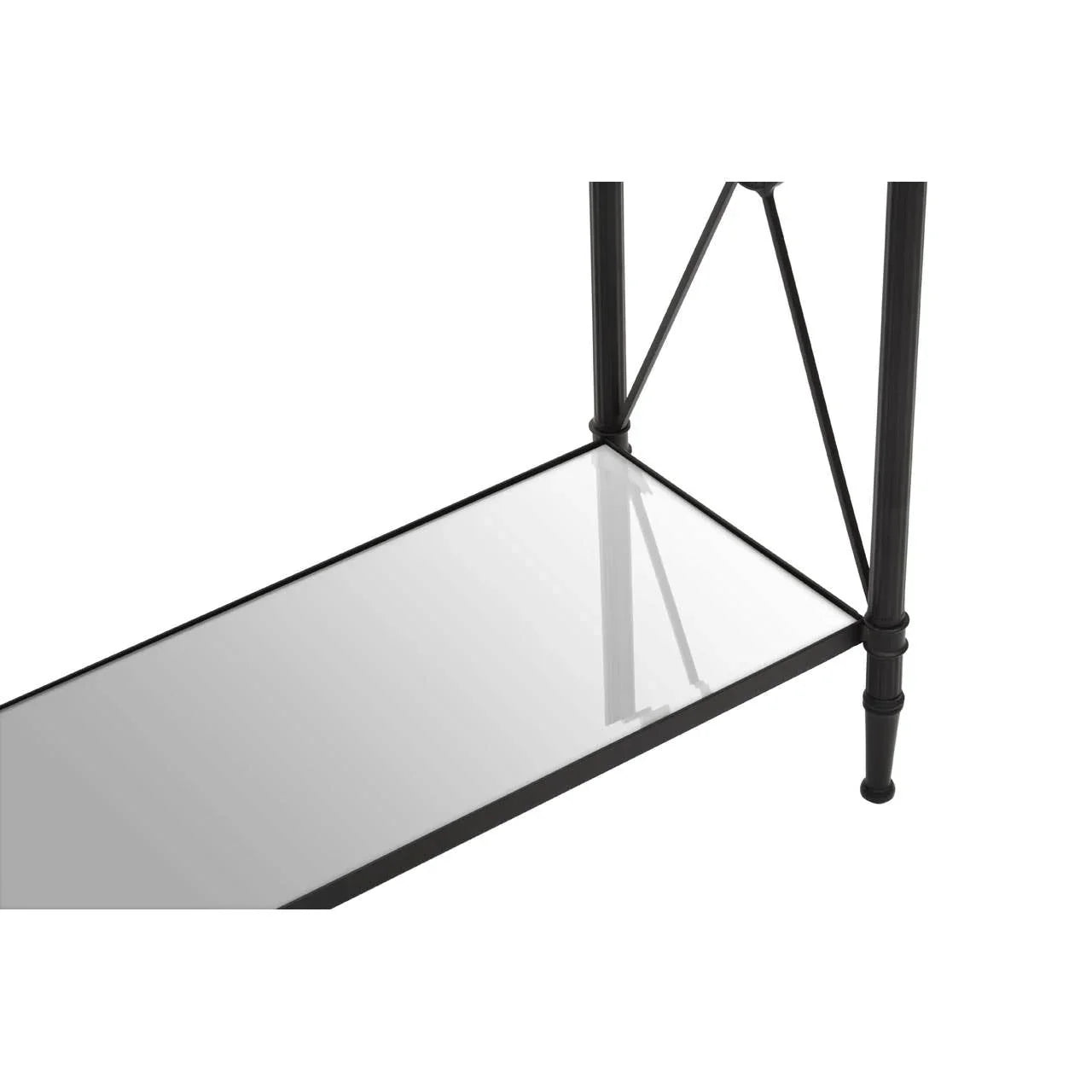 **Modern Black Metal Glass Table**