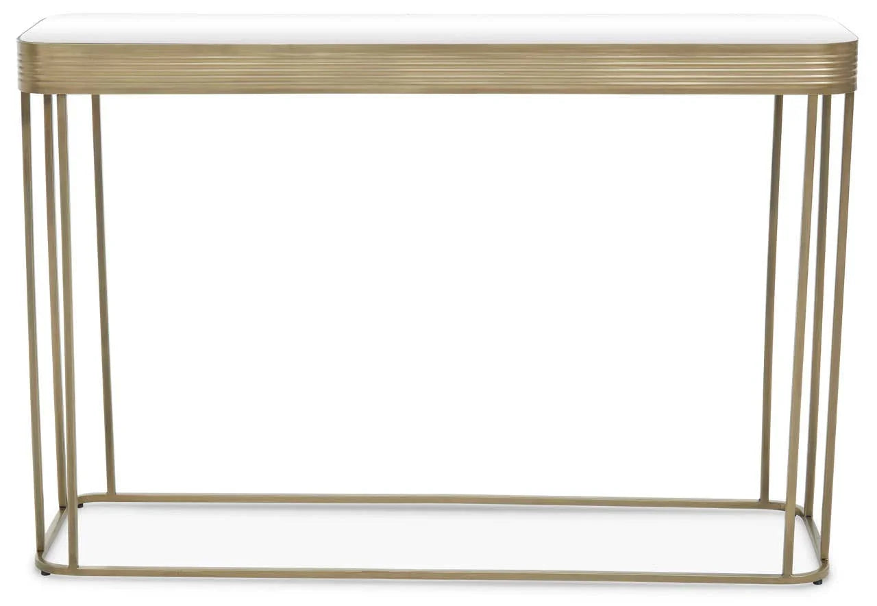 Golden Lines Mirrored Console Elegance