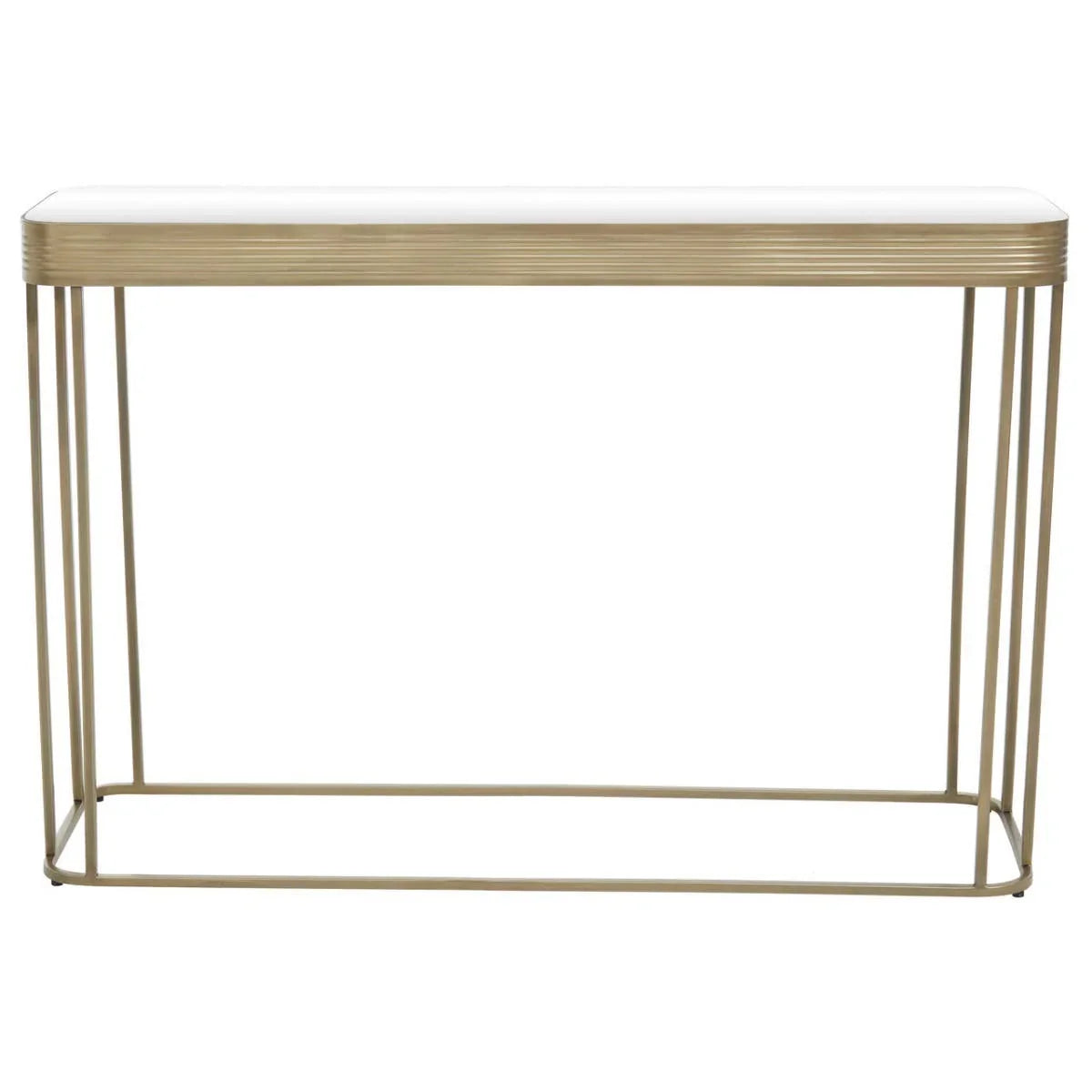 Golden Lines Mirrored Console Elegance