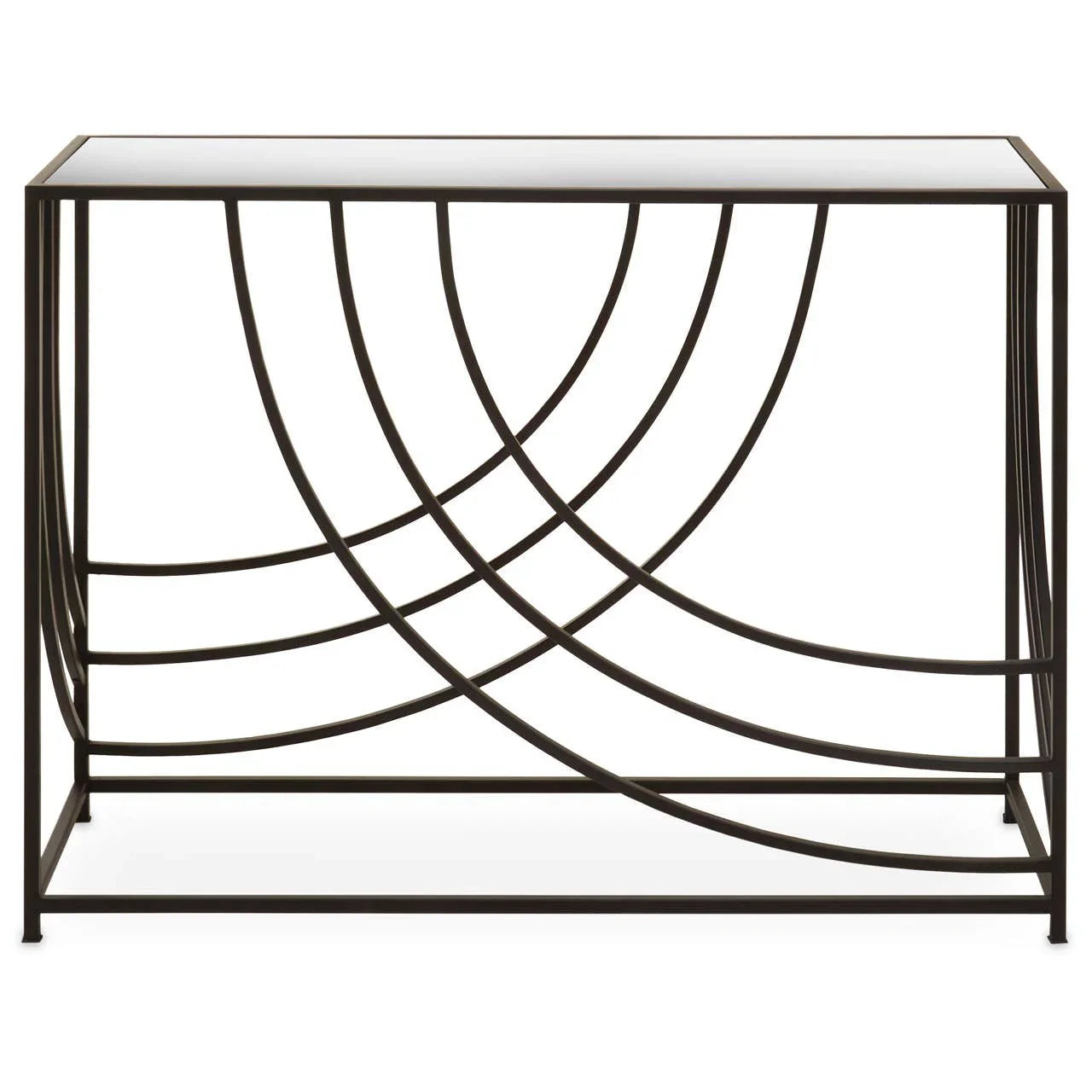 Reflective Industrial Chic Console Table