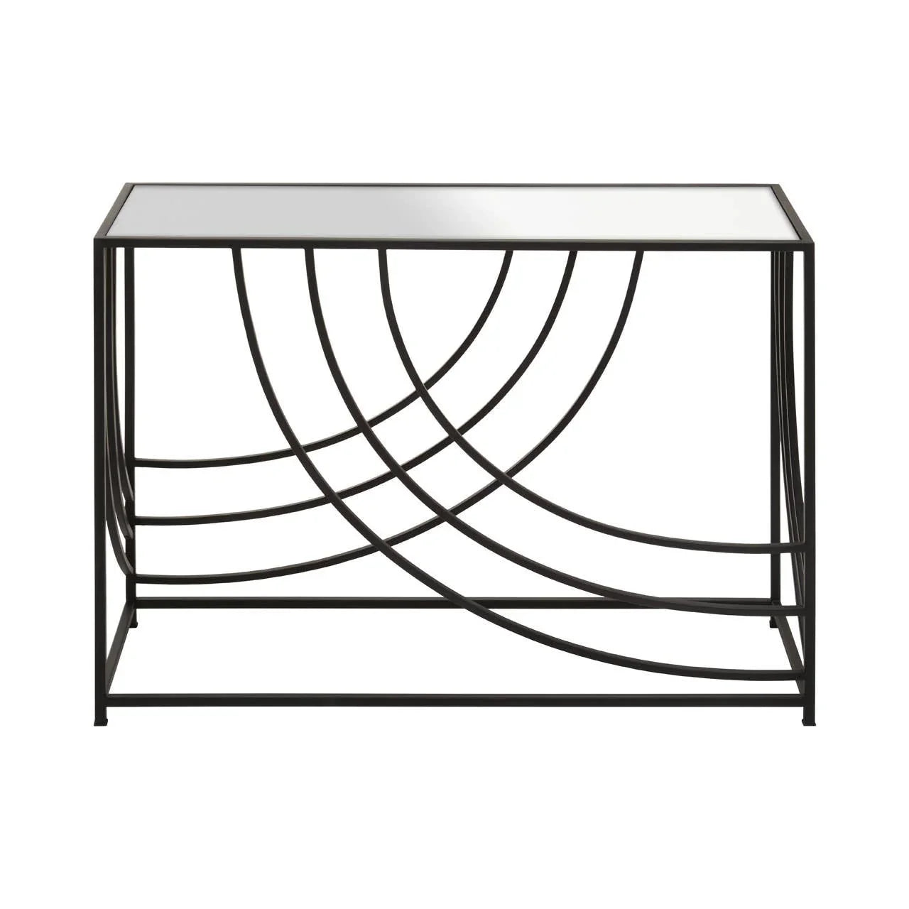 Reflective Industrial Chic Console Table