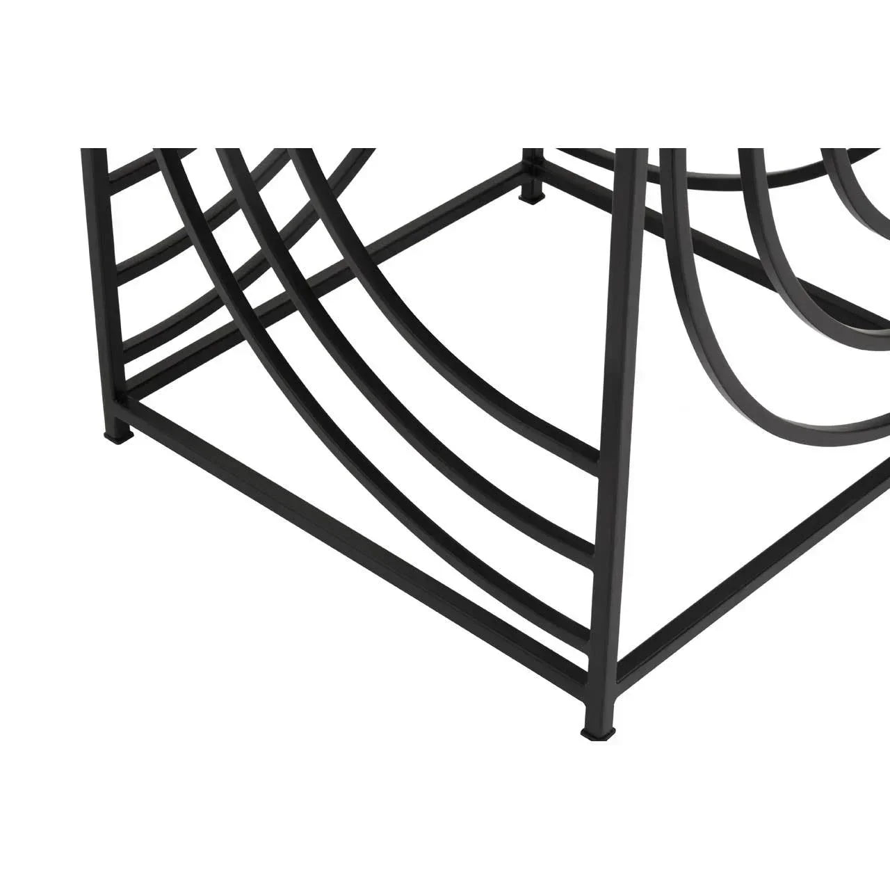 Black metal frame with curved bars, detail of contemporary furniture base