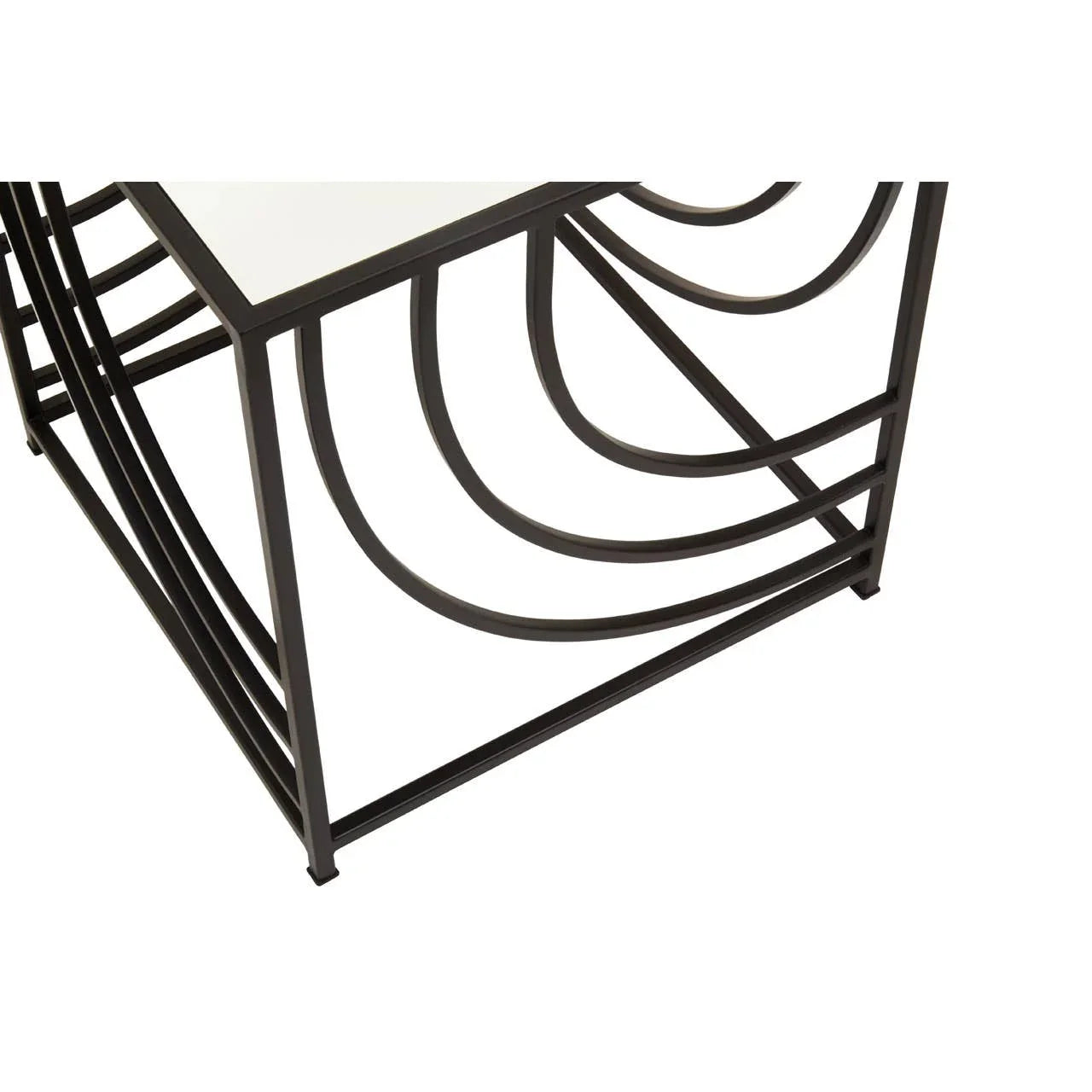 Rustic Mirror Top Side Table