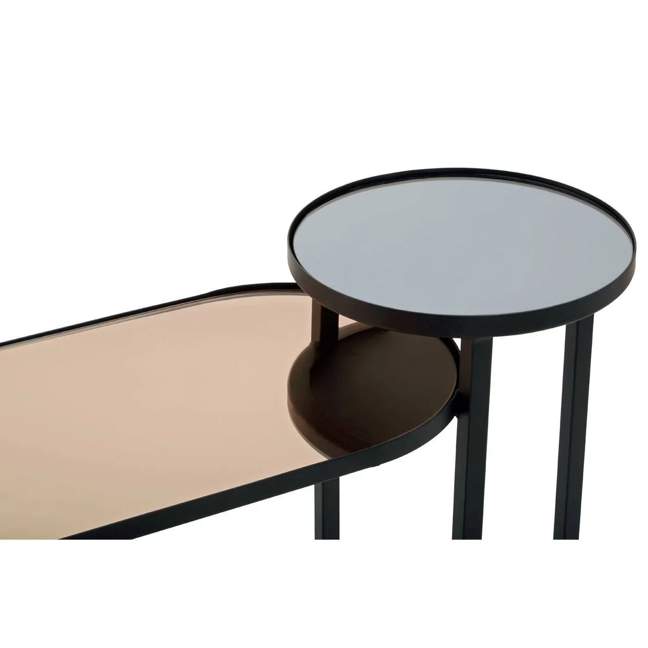 Mirror Top Circular Console Table