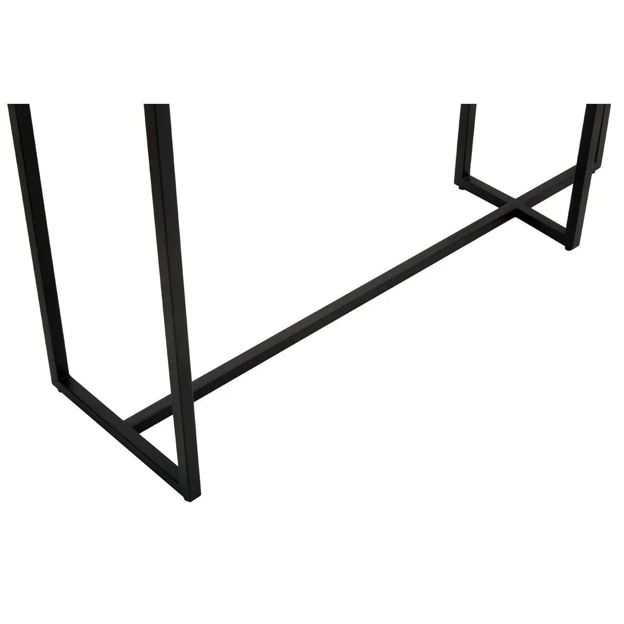 Black metal dining table legs with modern square frame design