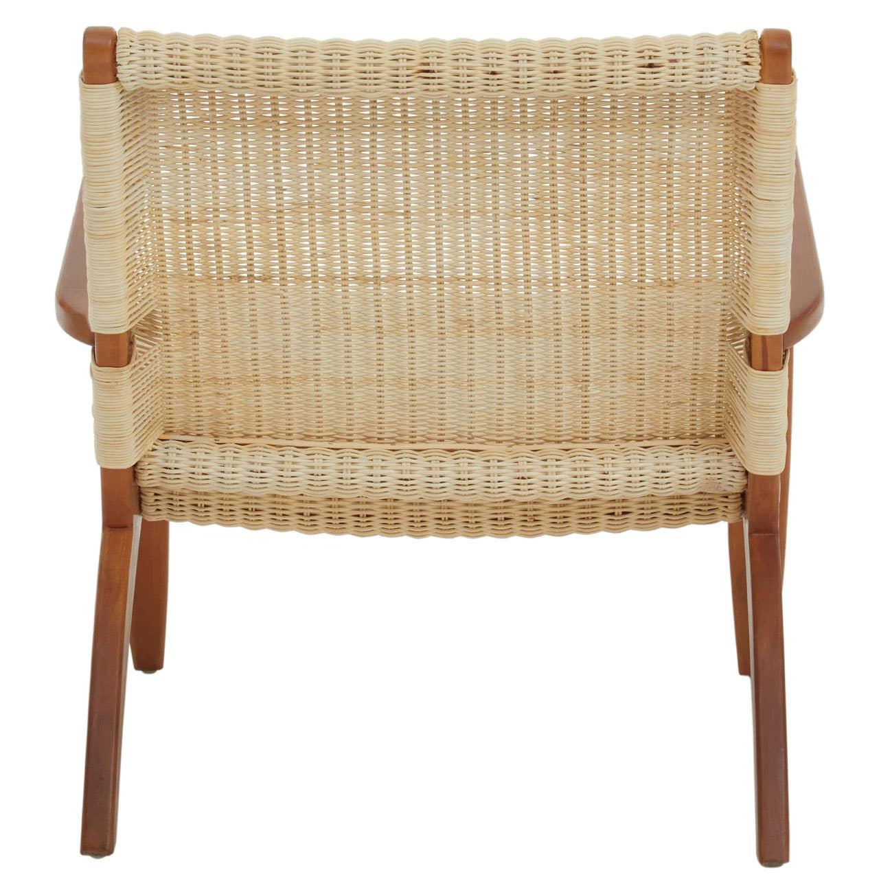 Natural Rattan Wood Armchair