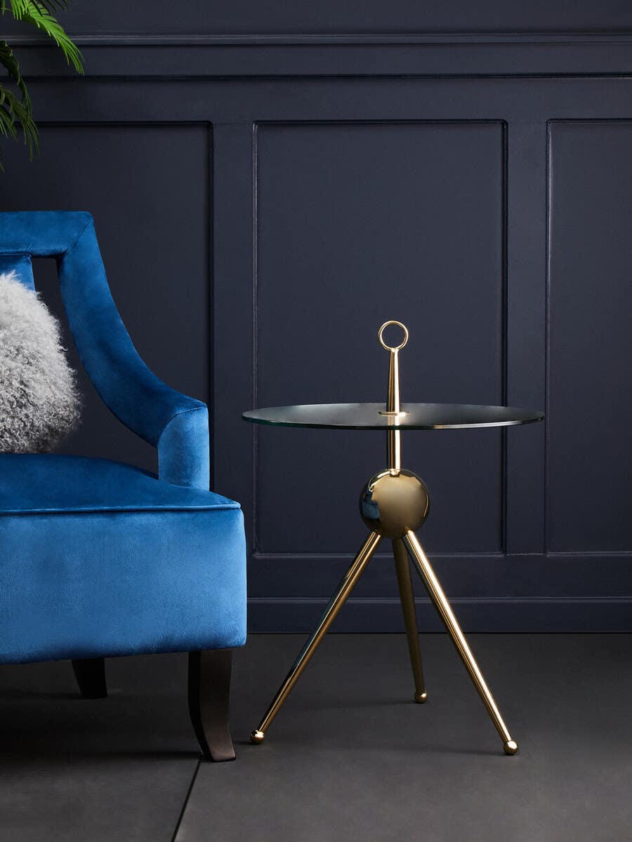Midnight Blue Velvet Accent Chair