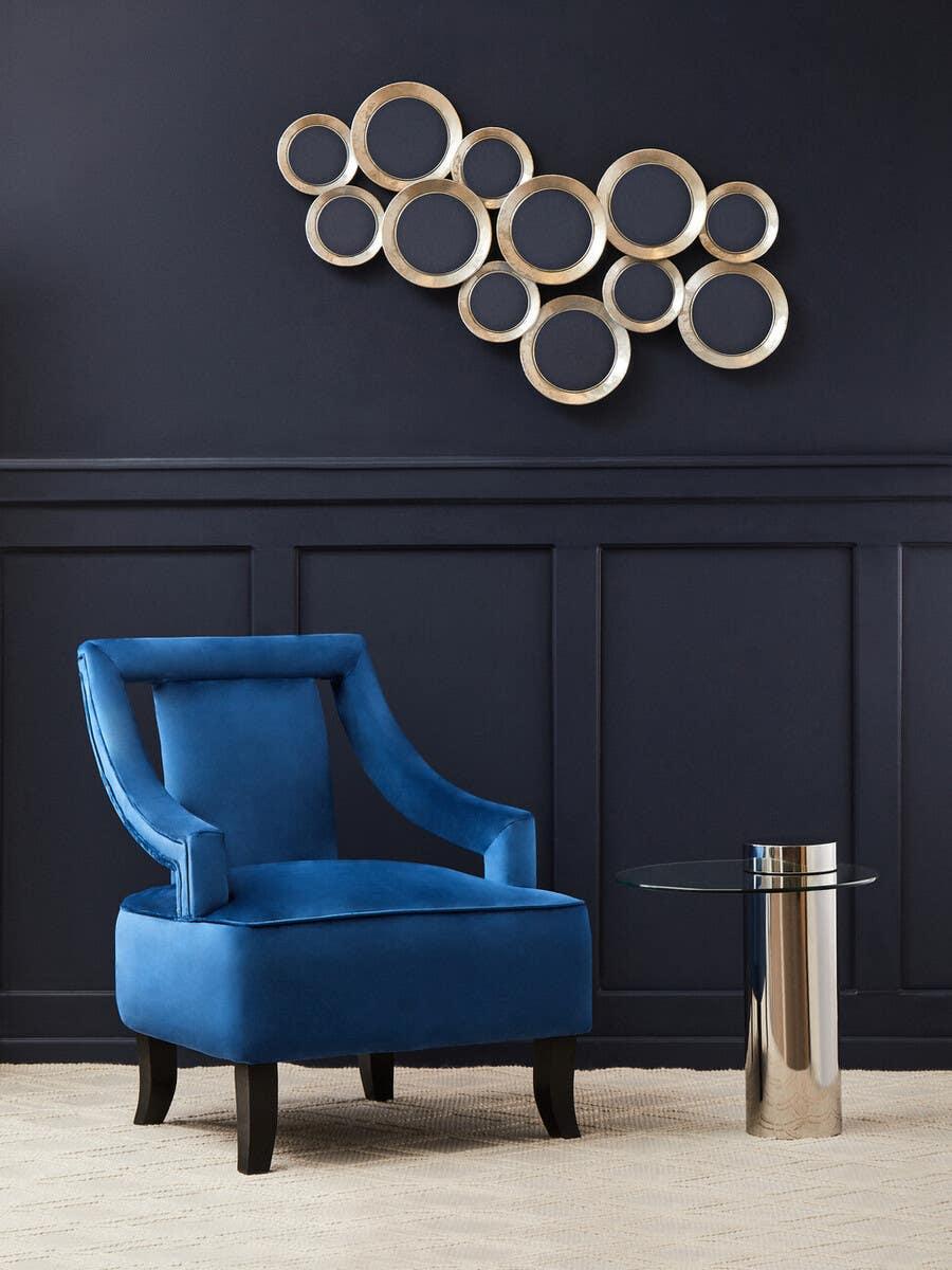 Midnight Blue Velvet Accent Chair