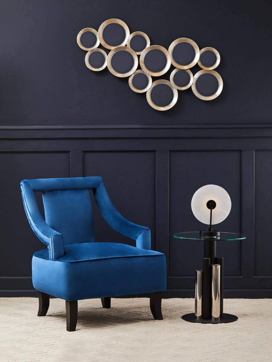 Midnight Blue Velvet Accent Chair
