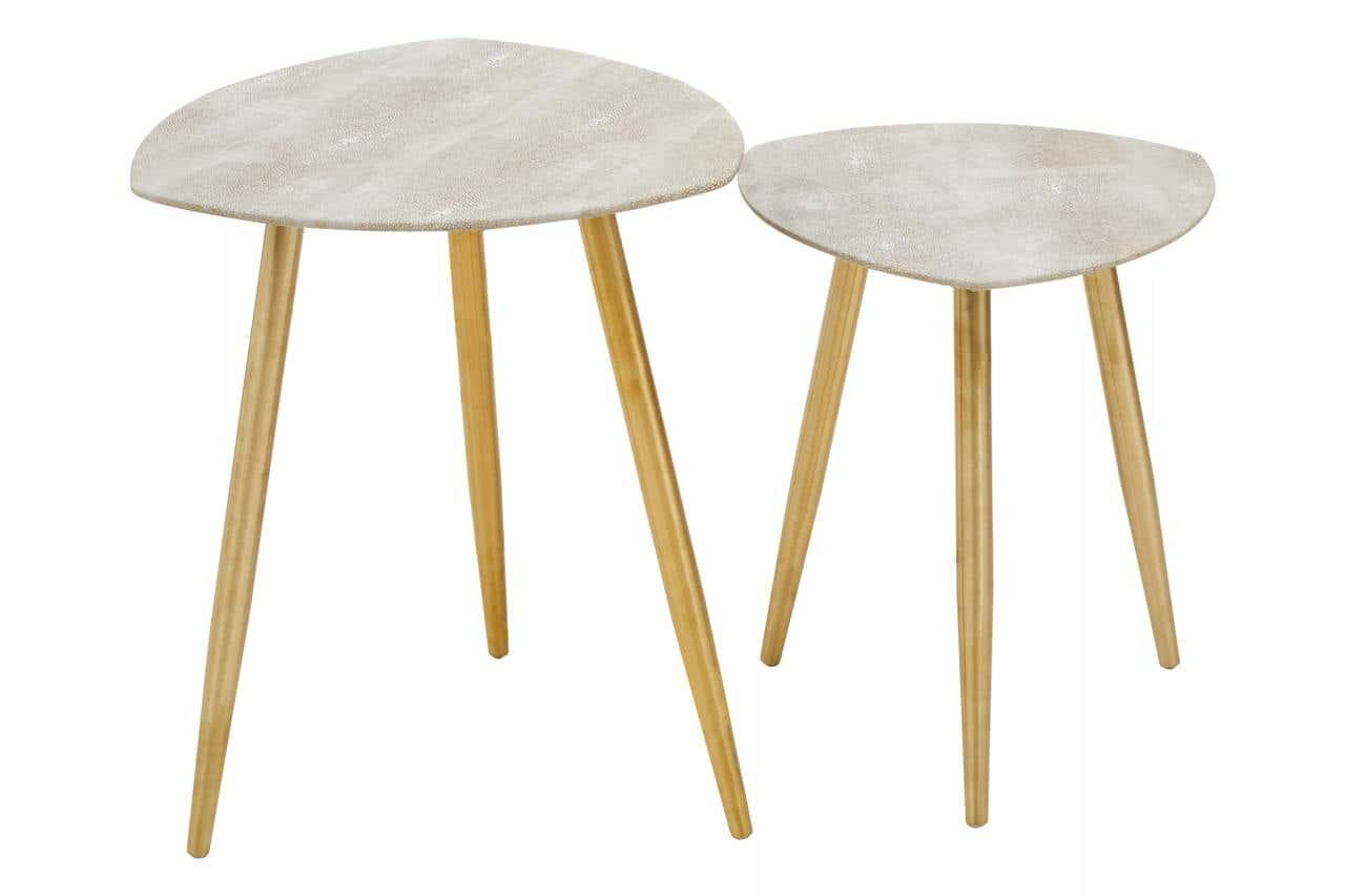Luxury Shagreen Gold Side Tables