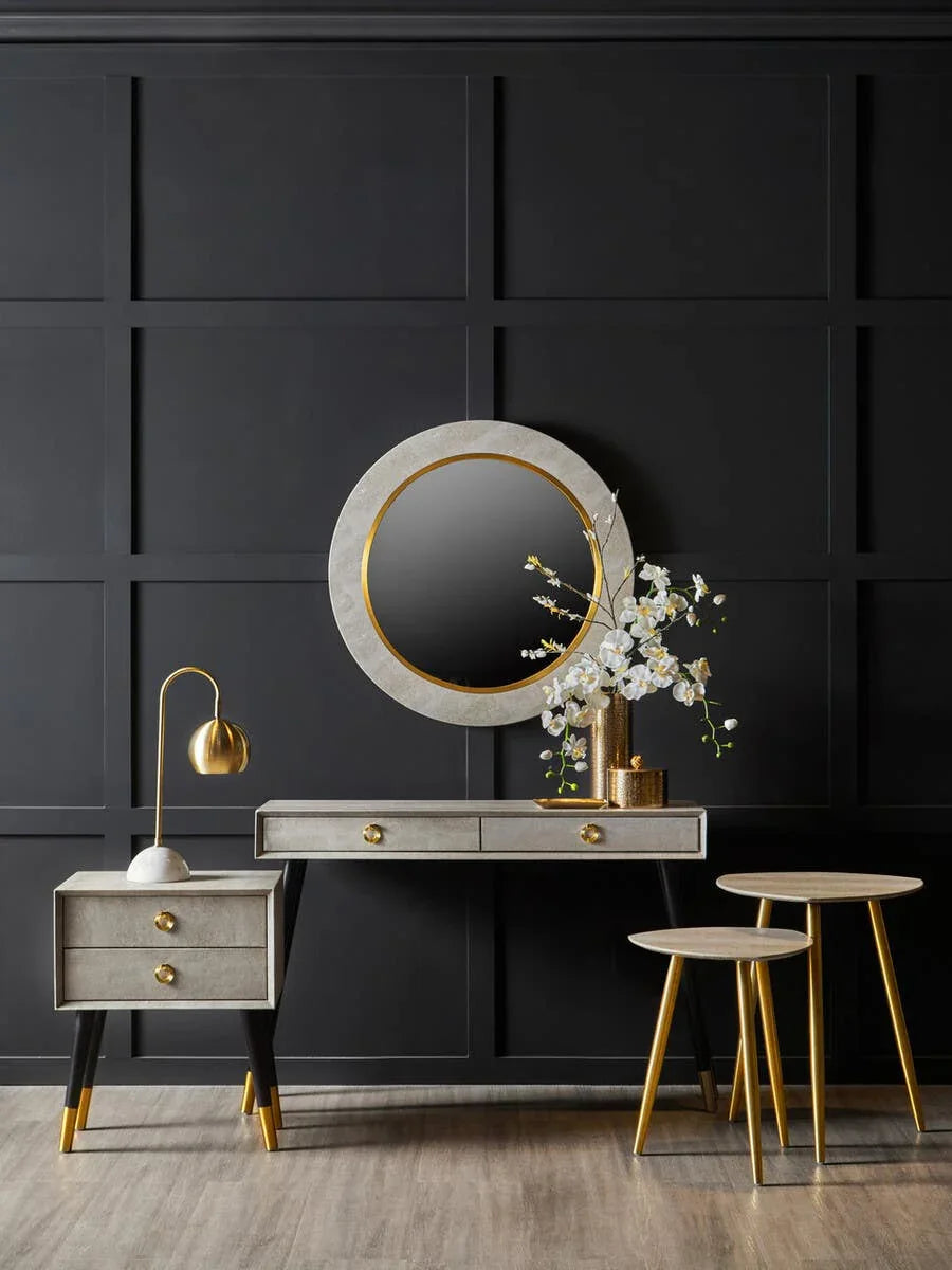 Luxury Shagreen Gold Side Tables