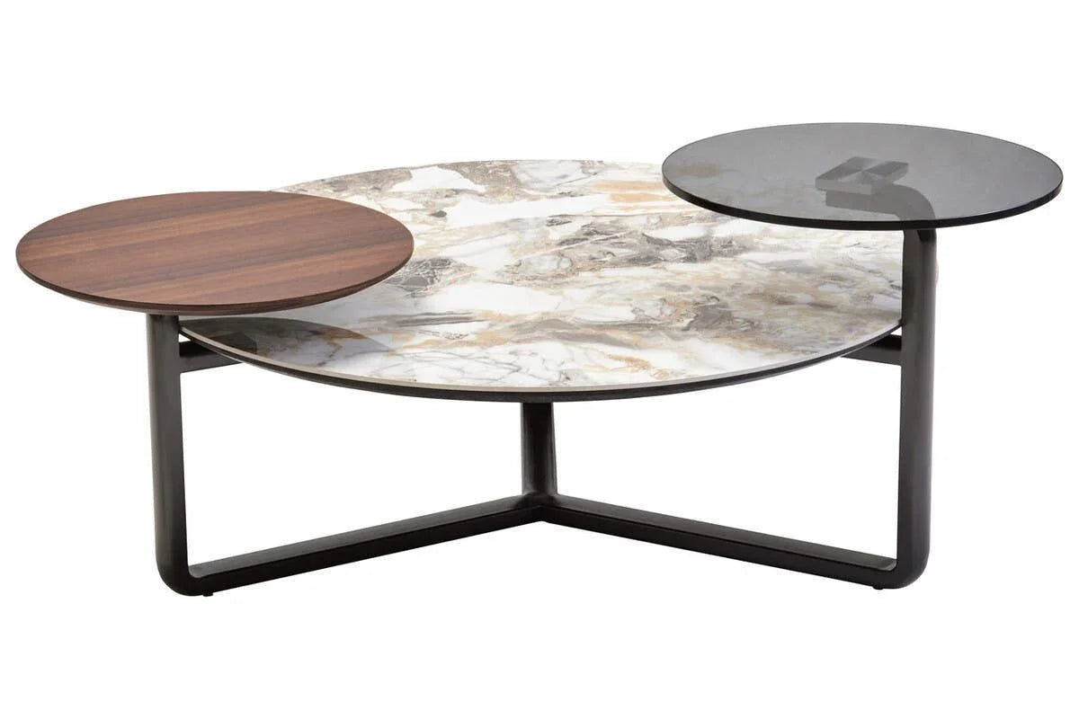 Marble Swirl 3-Tier Coffee Table