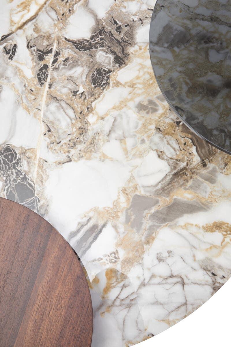 Marble Swirl 3-Tier Coffee Table