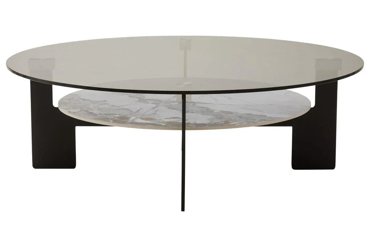 Elegant Grey Glass Coffee Table