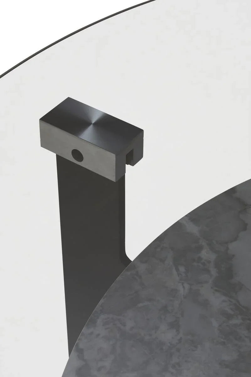 Elegant Grey Glass Coffee Table