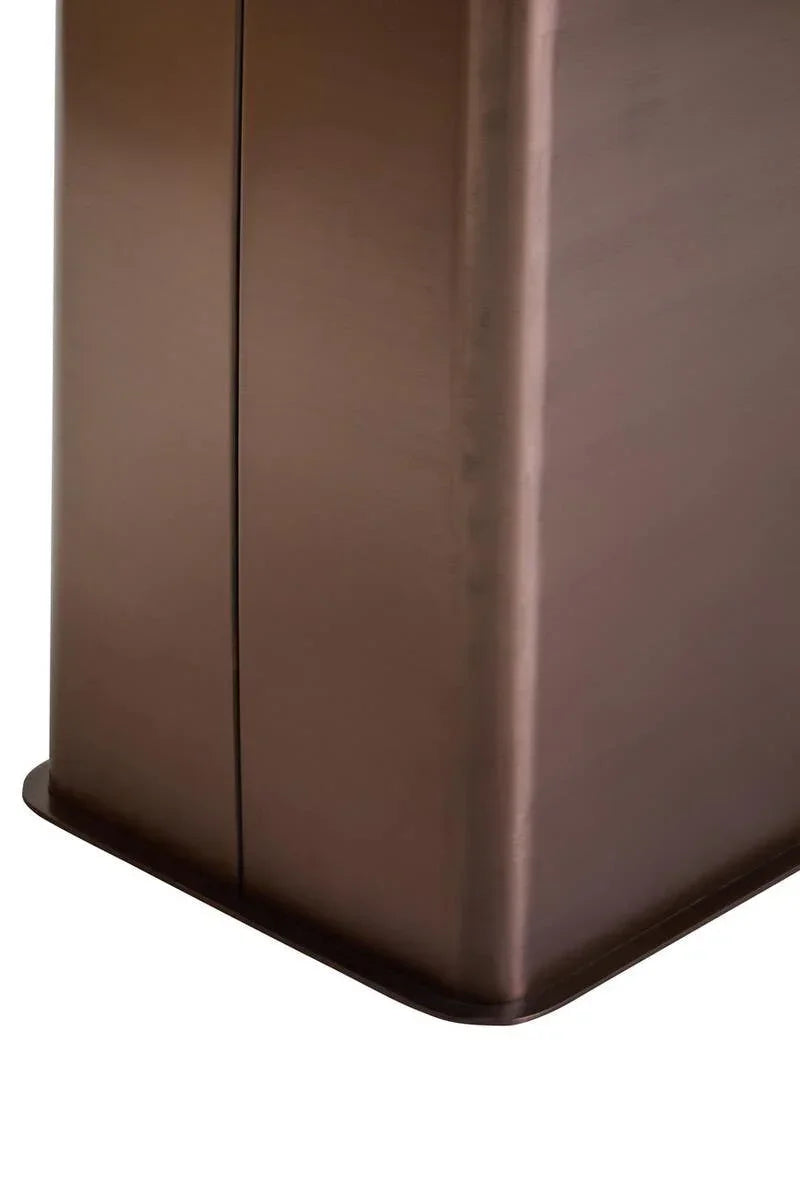 Bronze metal furniture base with smooth finish and rounded edge detail