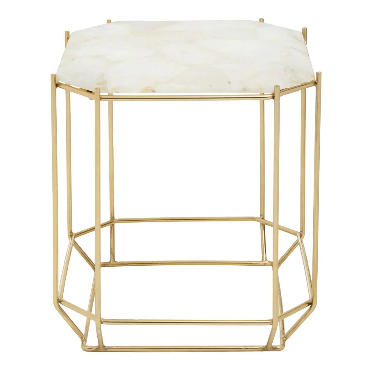 Quartz Octagon Metal Side Table