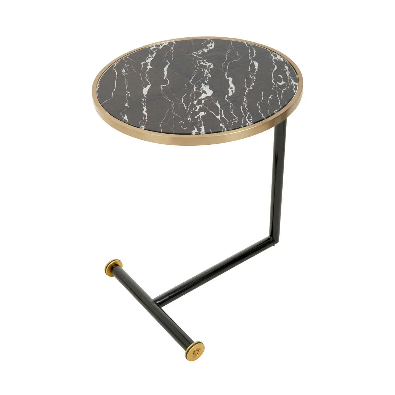 Marble Effect Glass Side Table