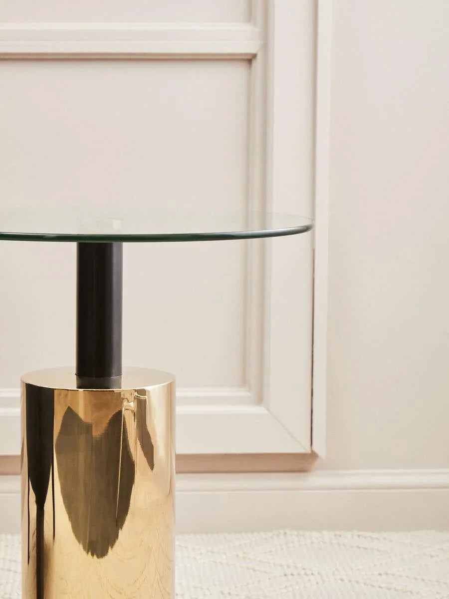 Gold Glass Side Table