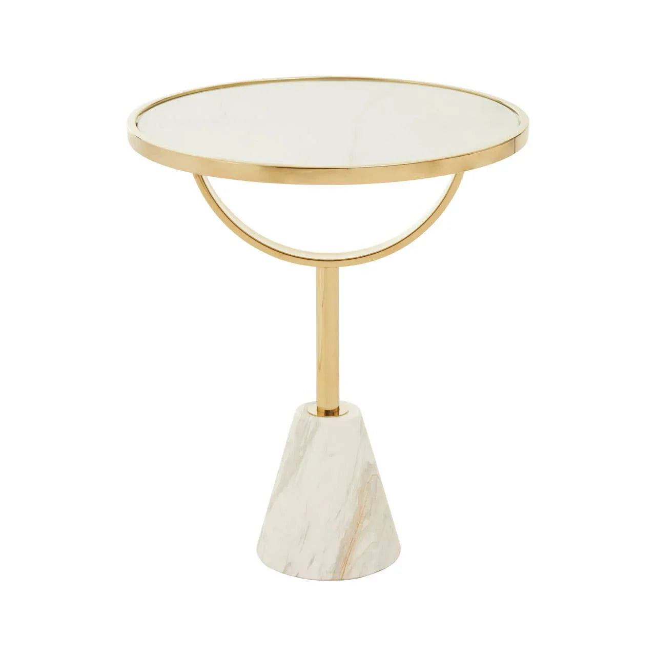 Luxe Glass Marble Side Table