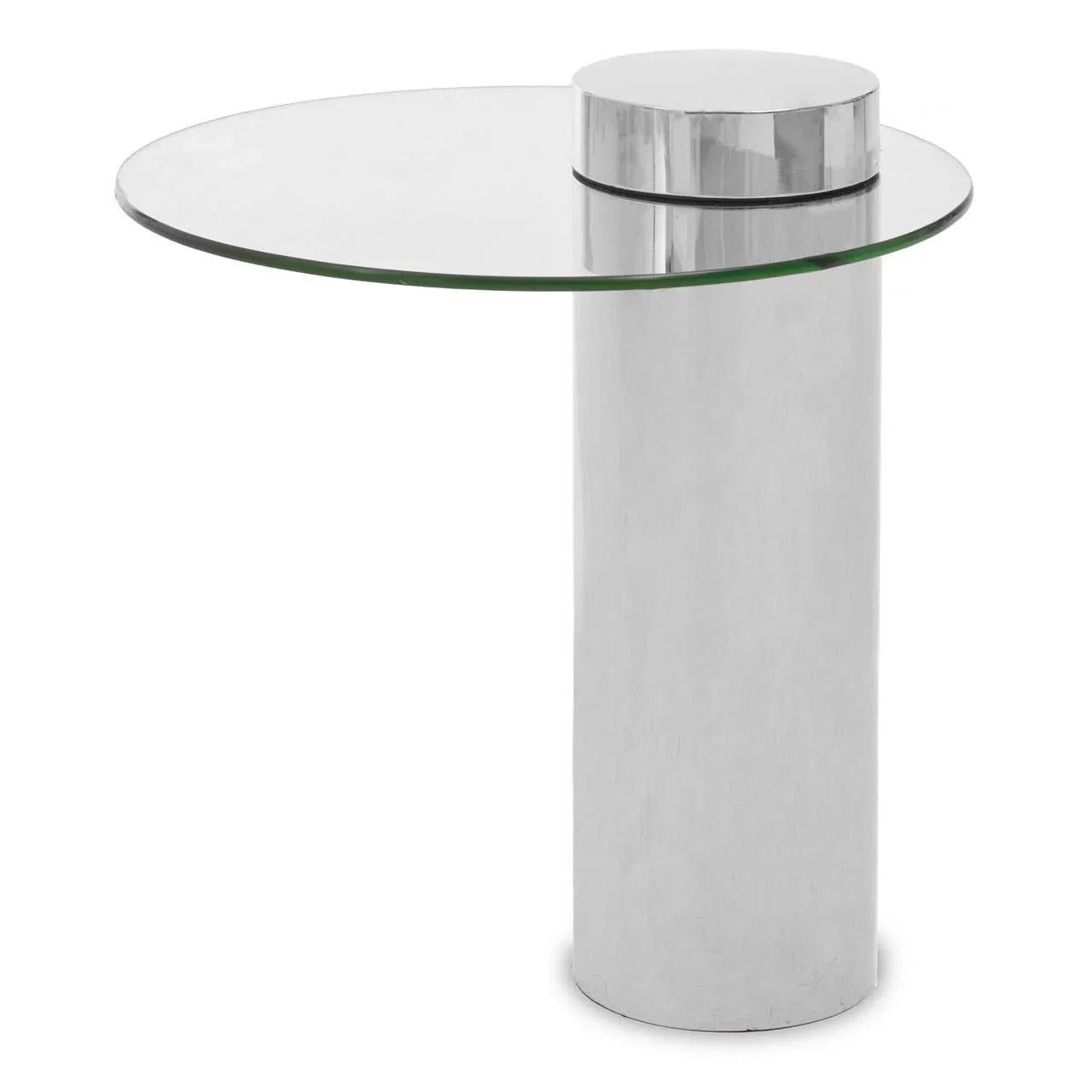 Silver Base Glass Side Table
