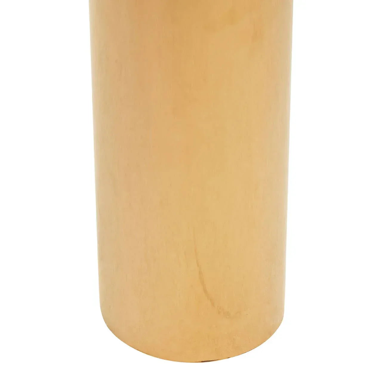 Closeup of round wooden furniture leg with smooth light wood finish