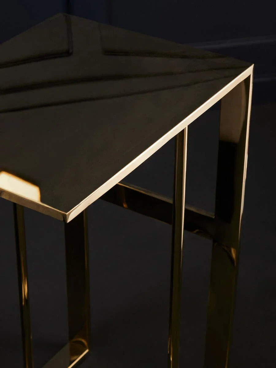 Golden C-Shape Luxe Table