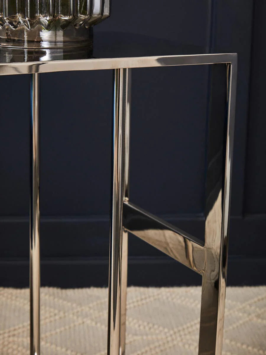 Luxury Silver C-Shape Side Table