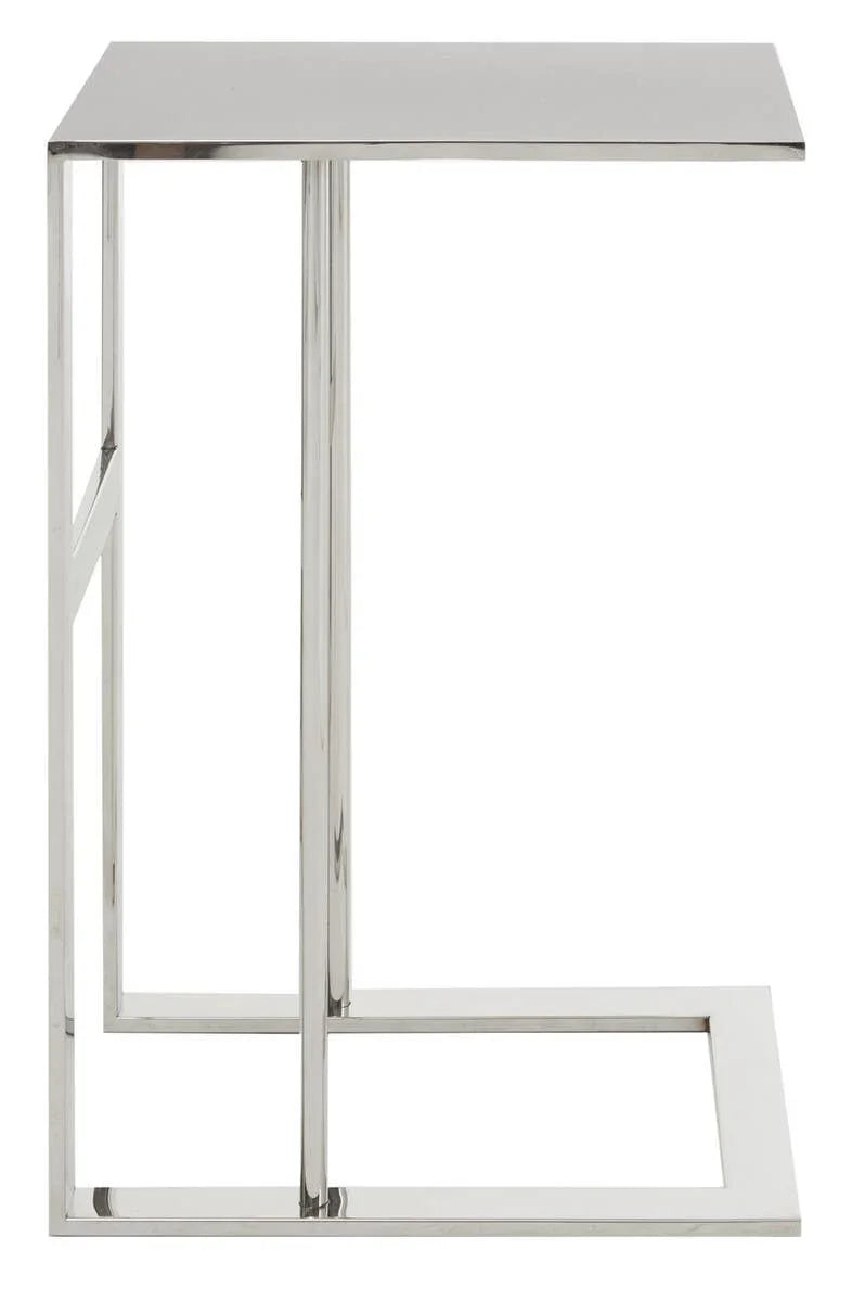 Luxury Silver C-Shape Side Table
