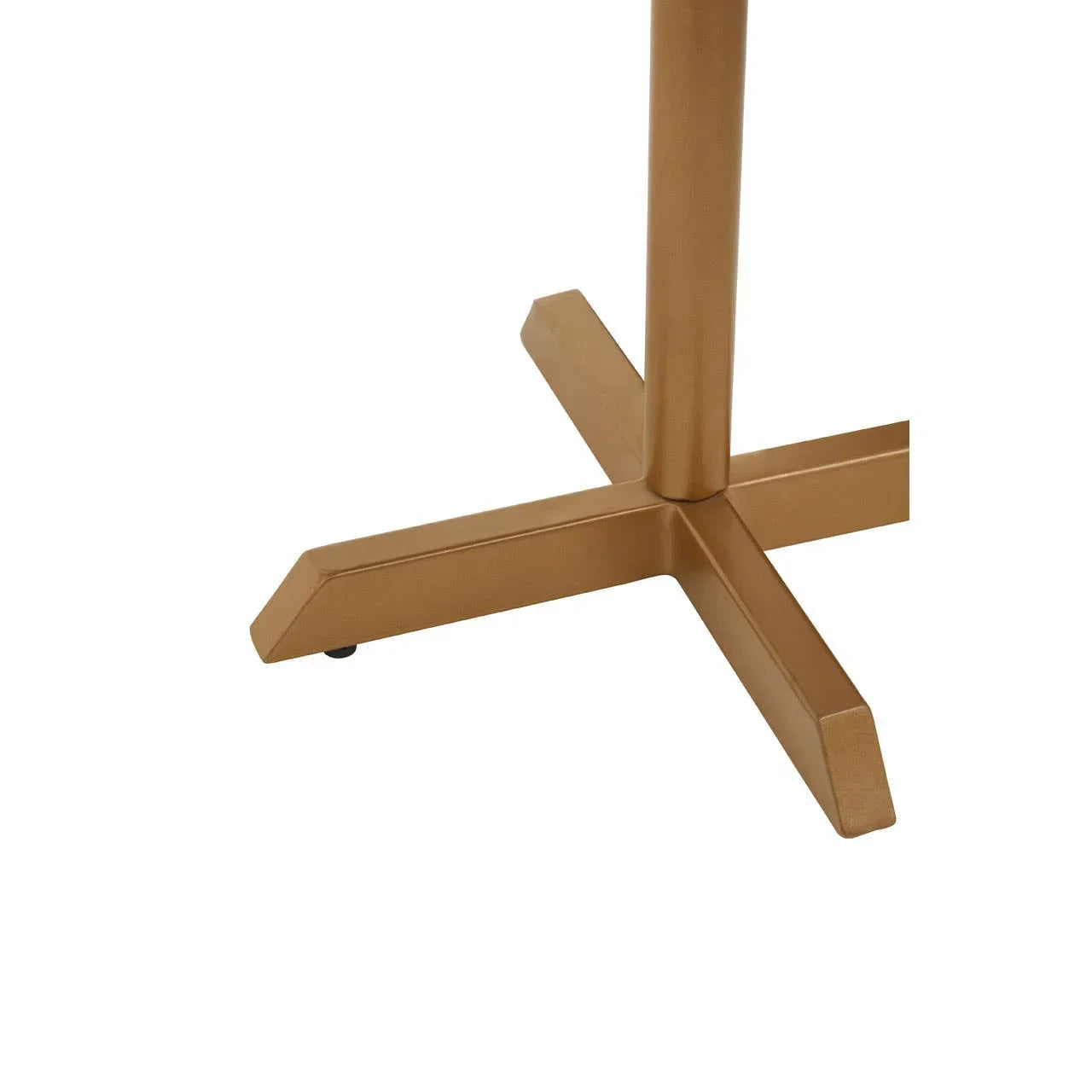 Gold metal table base with cross legs for dining furniture